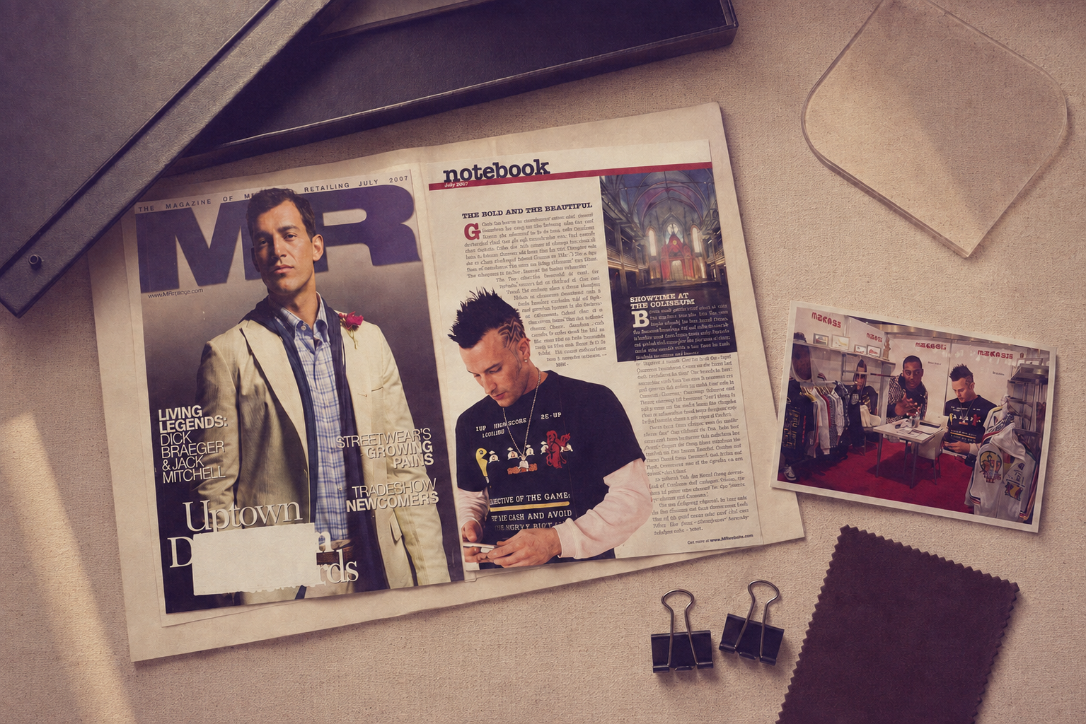 Mikasi editorial archive with MR Magazine coverage and a product review session