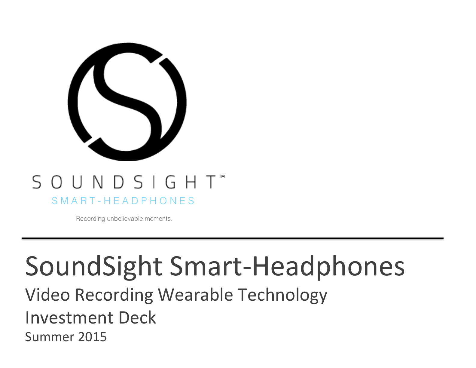 First page of the SoundSight Smart-Headphones product deck